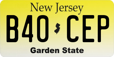NJ license plate B40CEP