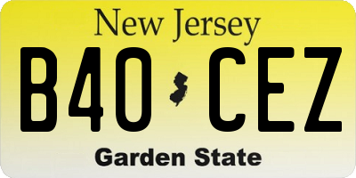 NJ license plate B40CEZ