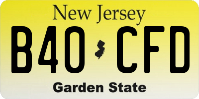 NJ license plate B40CFD