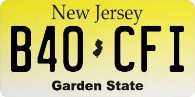 NJ license plate B40CFI