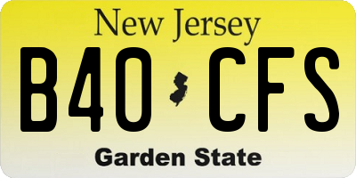 NJ license plate B40CFS