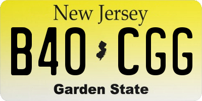 NJ license plate B40CGG