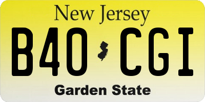 NJ license plate B40CGI