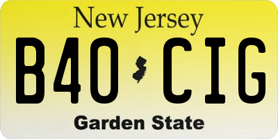 NJ license plate B40CIG