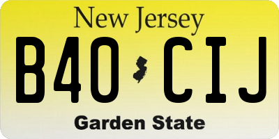 NJ license plate B40CIJ