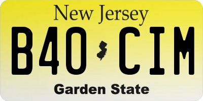 NJ license plate B40CIM