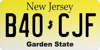 NJ license plate B40CJF