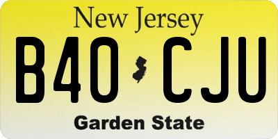 NJ license plate B40CJU