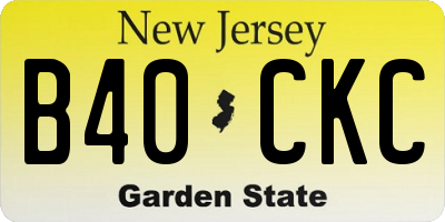 NJ license plate B40CKC