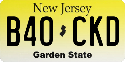 NJ license plate B40CKD