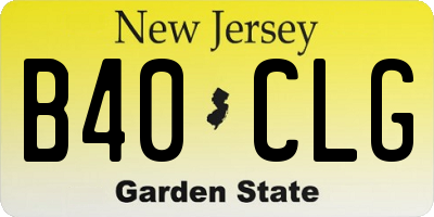 NJ license plate B40CLG