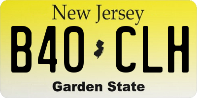 NJ license plate B40CLH