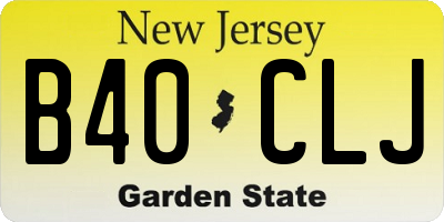 NJ license plate B40CLJ