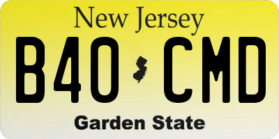 NJ license plate B40CMD