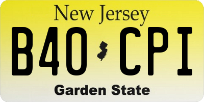 NJ license plate B40CPI