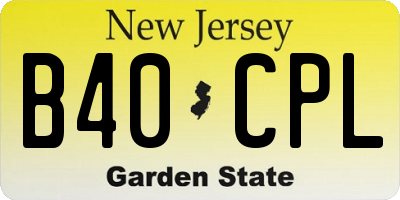 NJ license plate B40CPL