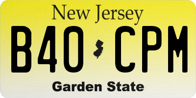 NJ license plate B40CPM
