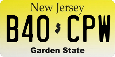 NJ license plate B40CPW