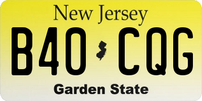 NJ license plate B40CQG