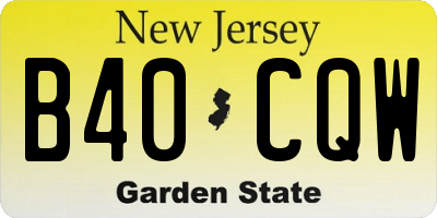 NJ license plate B40CQW