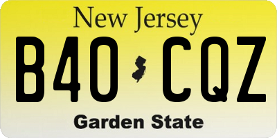 NJ license plate B40CQZ
