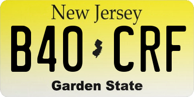 NJ license plate B40CRF