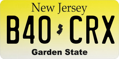 NJ license plate B40CRX