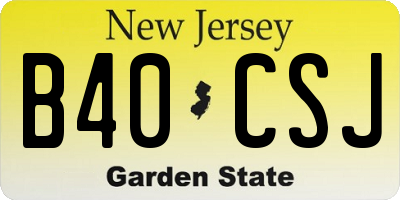 NJ license plate B40CSJ