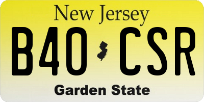 NJ license plate B40CSR