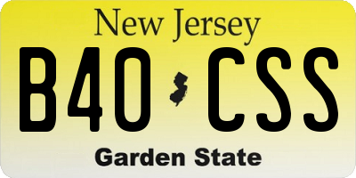 NJ license plate B40CSS