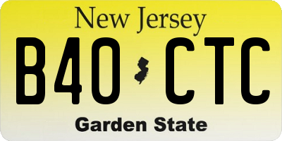 NJ license plate B40CTC