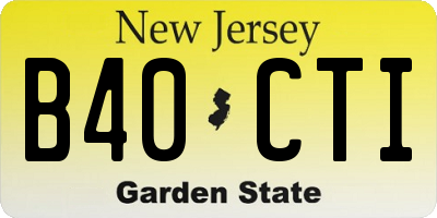 NJ license plate B40CTI