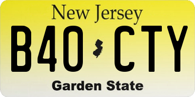 NJ license plate B40CTY