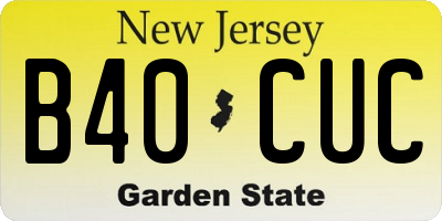 NJ license plate B40CUC