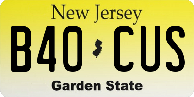 NJ license plate B40CUS