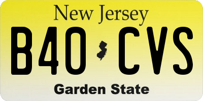 NJ license plate B40CVS