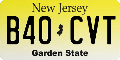 NJ license plate B40CVT
