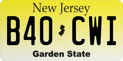 NJ license plate B40CWI
