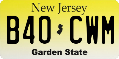 NJ license plate B40CWM