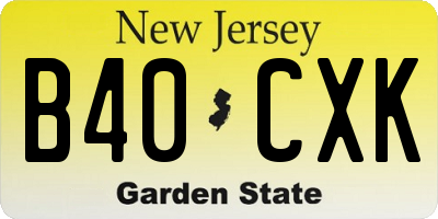 NJ license plate B40CXK