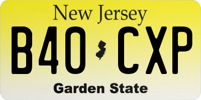NJ license plate B40CXP