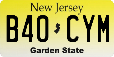 NJ license plate B40CYM