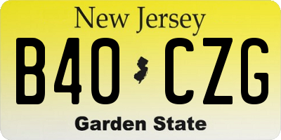 NJ license plate B40CZG