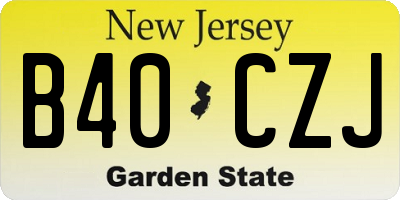 NJ license plate B40CZJ
