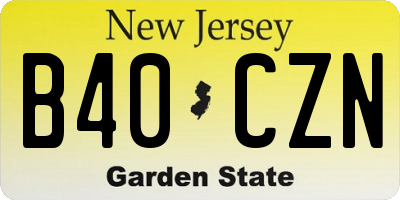 NJ license plate B40CZN
