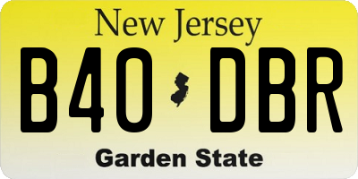 NJ license plate B40DBR