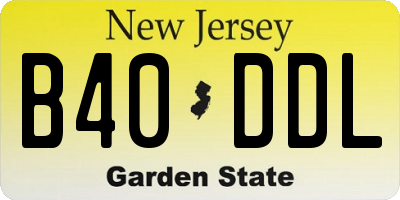 NJ license plate B40DDL