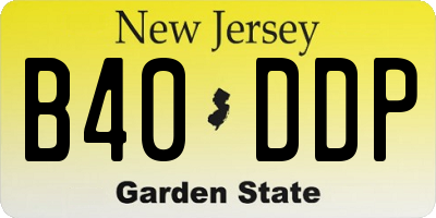 NJ license plate B40DDP
