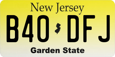 NJ license plate B40DFJ