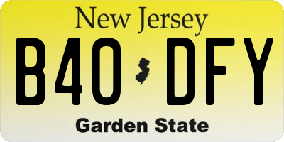 NJ license plate B40DFY